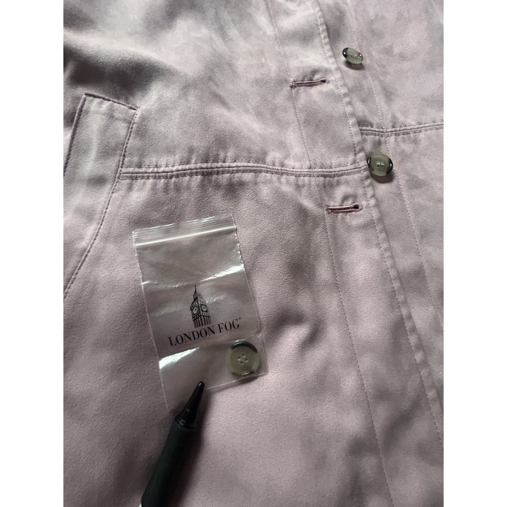 London Fog All Weather Suede Women's Small Pink Long Sleeve Jacket Quiet Luxury - Picture 8 of 9